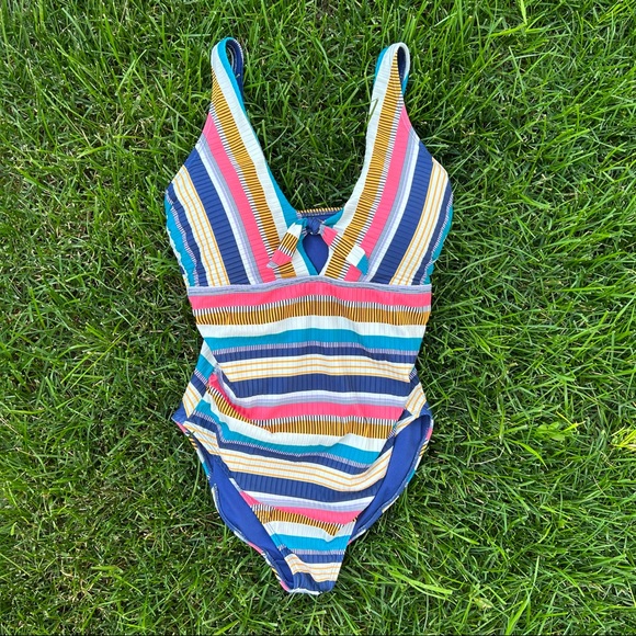 Liz Claiborne Other - LIZ CLAIBORNE STRIPED ONE PIECE SWIMSUIT  SIZE 12